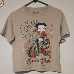 Betty Boop Tan Rebel Ride Tee